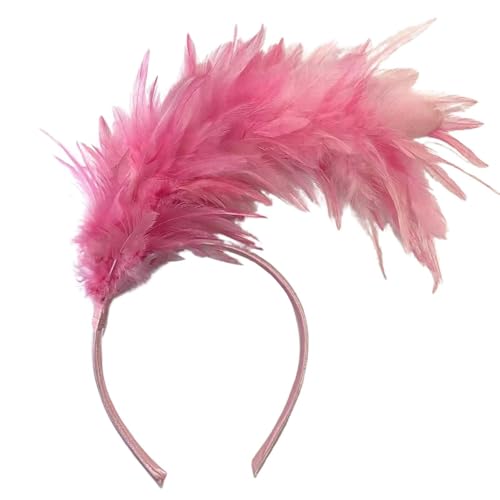 Bkazwe Bunt Feder Stirnband Fascinator Stirnbänder Cosplay Haarband Karneval Party Kopfschmuck Regenbogen Feder Haarreif Feder Kopfbedeckung Kostüm für Ostertag Hochzeit Halloween Party von Bkazwe