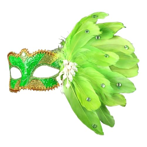 Bkazwe Damen Federmaske Maskerade Maske Venezianischen Maskerade Maske Maskenball Masken Kostüm Masquerade Mask für Karneval Cosplay Kostüm für Karneval Abendkleid von Bkazwe