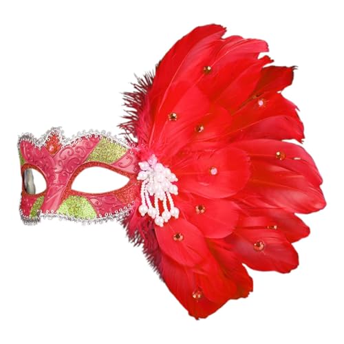 Bkazwe Damen Federmaske Maskerade Maske Venezianischen Maskerade Maske Maskenball Masken Kostüm Masquerade Mask für Karneval Cosplay Kostüm für Karneval Abendkleid von Bkazwe