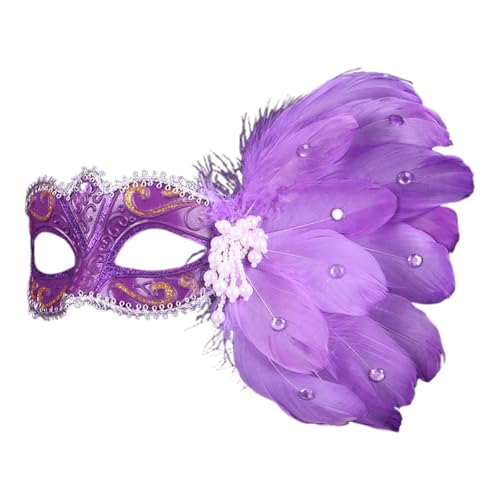 Bkazwe Damen Federmaske Maskerade Maske Venezianischen Maskerade Maske Maskenball Masken Kostüm Masquerade Mask für Karneval Cosplay Kostüm für Karneval Abendkleid von Bkazwe