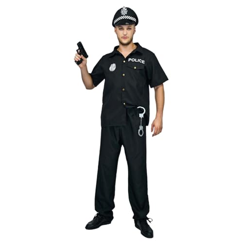 Bkazwe Herren Kostüm Police Officer 80er 90er Jahre Outfit Herren Faschingskostüme Accessoires 80er Jahre Outfit Mottoparty kostüm 80 Jahre Thema Party Karneval Fasching von Bkazwe