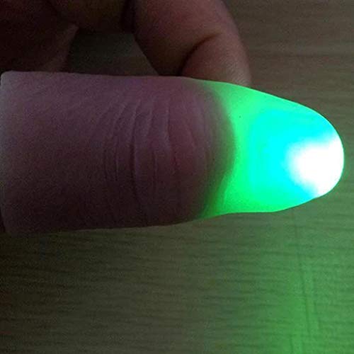 Bkazwe Magisches Daumenlicht 2 Stück Daumenlichter-LED-Fingerlampe Daumen Licht Rubber Thumb für Magische, Bar-Requisiten, Partyzubehör, Streichspielzeug, Magische Daumen Lichter (Green, One Size) von Bkazwe