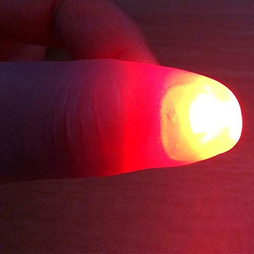 Bkazwe Magisches Daumenlicht 2 Stück Daumenlichter-LED-Fingerlampe Daumen Licht Rubber Thumb für Magische, Bar-Requisiten, Partyzubehör, Streichspielzeug, Magische Daumen Lichter (Red, One Size) von Bkazwe