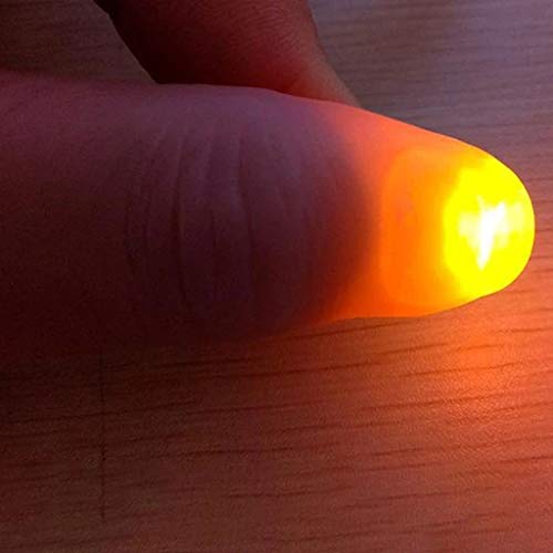 Bkazwe Magisches Daumenlicht 2 Stück Daumenlichter-LED-Fingerlampe Daumen Licht Rubber Thumb für Magische, Bar-Requisiten, Partyzubehör, Streichspielzeug, Magische Daumen Lichter (Yellow, One Size) von Bkazwe