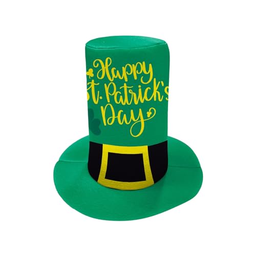 Bkazwe St. Patrick's Day Hut Grün Leprechaun Hat Green Top Hat for St. Patrick’s Day Grüner Zylinder Party Hüte St. Patrick's Zylinder-Kostüm St Patricks Day Accessoires von Bkazwe