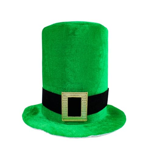 Bkazwe St. Patrick's Day Hut mit Kleeblatt Leprechaun Hut Grüne Kopfbedeckung mit irischem Kleeblatt Zylinder Hut grün Kleeblatt-Hut St. Patrick's Zylinder-Kostüm Holiday Costume Accessory von Bkazwe