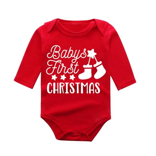 Bkazwe Weihnachten Strampler Neugeborenes Weihnachten Kostüm Baby Pyjama Weihnachtsmann Kostüm Weihnachten Familien Outfit Baby Nikolaus Kostüm My First Christmas von Bkazwe