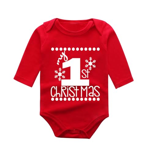 Bkazwe Weihnachten Strampler Neugeborenes Weihnachten Kostüm Baby Pyjama Weihnachtsmann Kostüm Weihnachten Familien Outfit Baby Nikolaus Kostüm My First Christmas von Bkazwe