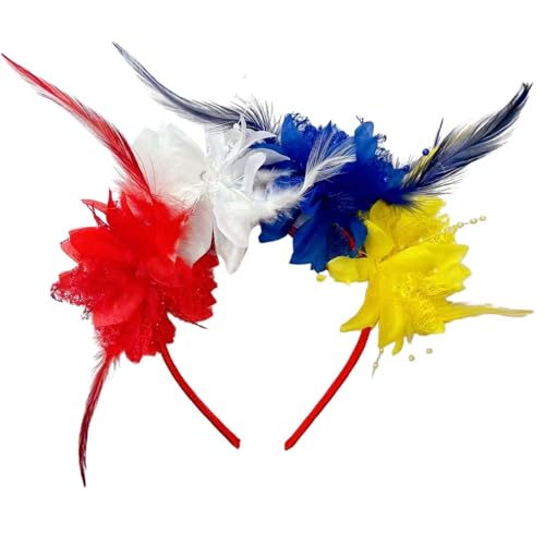 Feder Kopfschmuck Haarreif Vogel Karneval Haarschmuck Bunte Haarreifen Fascinator Regenbogen Papagei Federschmuck Brasilien Kostüm für Ostertag Hochzeit Carnival Party von Bkazwe