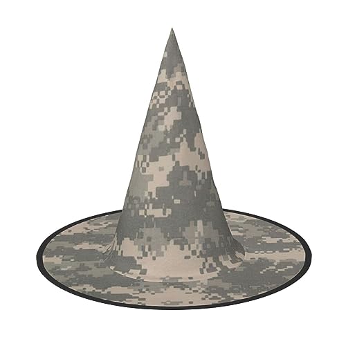 Bkdogkt Hexenhut für Erwachsene, Armee, digitaler Camouflage-Druck, Karneval, Halloween, Party, Maskerade, Cosplay, Urlaubsdekoration von Bkdogkt