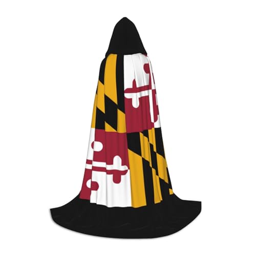 Bkdogkt Maryland State Flag Print Halloween Versatile Hooded Cloak Carnival Theme Party Decorations Witch Costumes von Bkdogkt