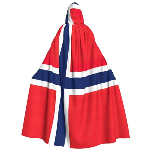 Bkdogkt Weicher Umhang mit norwegischer Flagge, für Erwachsene, für Fiesta, Cosplay, Maskerade, Motto-Partys von Bkdogkt