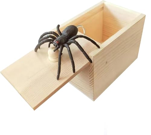 Bkemkri Spinne Prank, Überraschungsbox, Spinnen Spielzeug Box Holz, Scherzartikel für Halloween Streich, Erwachsene Kinder, Plastik Realistische, Springendes Geschenkboxen, Gummispinne Spinnenbox Bkemkri Spinne Prank, Überraschungsbox, Spinnen Spielzeug Box Holz, Scherzartikel für Halloween Streich, Erwachsene Kinder, Plastik Realistische, Springendes Geschenkboxen, Gummispinne Spinnenbox von Bkemkri
