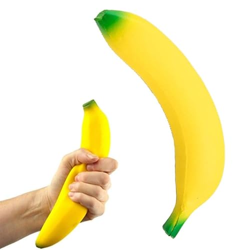 Squeeze Banana Toy, Super Stretchy Banana Toy, Anti Stress Squeeze Spielzeug, Stress Relief Fidget Squeeze Toy für Kinder und Erwachsene, Realistische Squishy Banane, Geschenke Autismus Angstzustände von Bkemkri