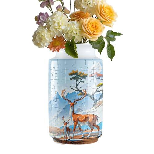 Bkljkf 3D-Puzzle-Vase, Puzzle-Blumenvase | Puzzle-Vase, Kunsthandwerk für Kinder | 3D Neuheit Erwachsene Trockenblumen Puzzle Pflanzenvase für Hotel, Restaurant, Küche von Bkljkf