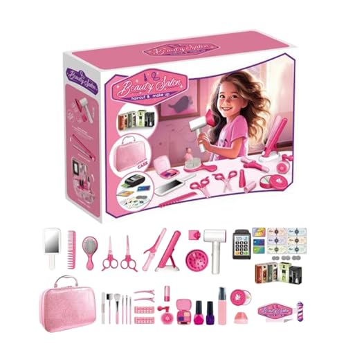 Bkljkf Barbier-Shop-Rollenspiel-Spielzeug, Friseur-Rollenspiel-Set | Stellen Sie Sich vor, Sie Spielen EIN Friseursalon-Spielzeug | Salon-Friseur-Make-up-Set für Kleinkinder, und Mädchen im Alter von von Bkljkf