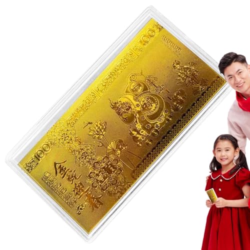 Bkljkf Gold-Gedenkbanknoten zum chinesischen Jahr, Banknote zum Jahr der Schlange | Goldfolien-Sammelbanknoten, Gedenkbanknote - Andenken-Banknote 2025, kompakte, dekorative Glücksbanknote von Bkljkf