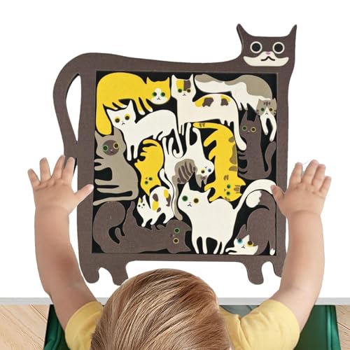 Bkljkf Kinderprozzel Puzzle, Katzenpuzzle -Dekoration | Kinderprozzel Puzzle | Fertigkeitsentwicklung Frühes Bildungsspielzeug für Schule, Picknick, Freien, Reisen, Zuhause von Bkljkf