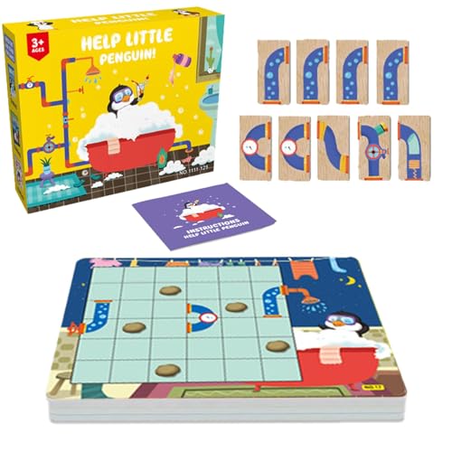 Bkljkf Passendes Spiel, Pinguin-Brettspiele, Spielzeug | Buntes Pinguin-Brettspiel - Lustiges pädagogisches Lernspielzeug, Pinguin-Bade-Puzzlespiel für und Mädchen von Bkljkf