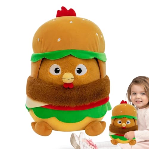 Bkljkf Plüschküken für Kinder, Animal Chick Plüsch,Kuschelige Kissen Burger Chicken Plüschpuppe - Freundin Tochter Huggable Animal Sofa Bed Orament für Studienzimmer, Schlafzimmer von Bkljkf