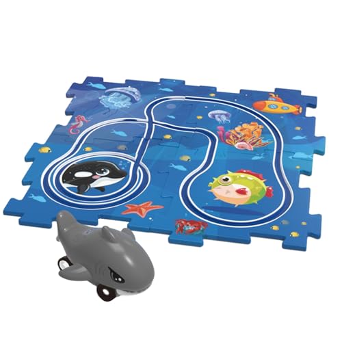 Bkljkf Puzzle-Autobahn-Spielzeug, Puzzle-Racer-Autobahn-Set | Puzzle-Rennstrecken - Pädagogisches Triebwagen-Bodenpuzzle-Spielzeug, Kinderauto-Gleisset für Urlaub, Geburtstag von Bkljkf