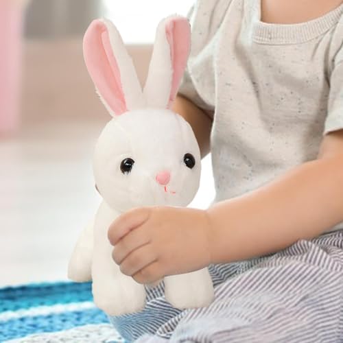 Bkljkf Realistische ausgestopfte Tiere, Kaninchengestopfte Tier realistisch,Ausgestopfte Bunny Kids Companion Puppe - Zimmerdekorpuppe gefülltes Tier weich realistisches Kaninchenplüschspielzeug von Bkljkf