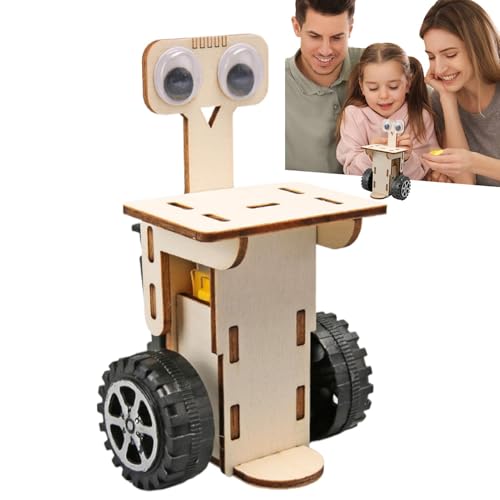 Bkljkf Science Roboter Building Toys, Roboter Building Block Set Holzschnapp, Food Deliver Roboter Science Holzbearbeitungsprojekte Stammspielzeug, Pädagogik-Kits, Bauen von Puzzlespielzeugen mit von Bkljkf