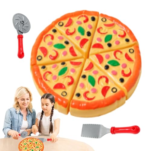 Bkljkf Spielen Sie Pizza Set für Kinder, Pizza Play Set - Bildungsspielzeug Food Pizza Playset - Interaktive Spielen Küchenzubehör, Kinderspiele Kochen und Schneiden, Vorschullernaktivitäten von Bkljkf