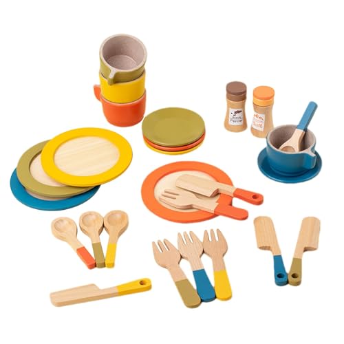 Bkljkf Stellen Sie Sich vor, Spiele -Tee -Party -Set, Teeparty -Set für kleine Mädchen - Kids Kitchen tun Playset - Spielen Sie Essenszubehör wie Tassen, Snackteller für Mädchen im Alter von 3 bis 6 von Bkljkf