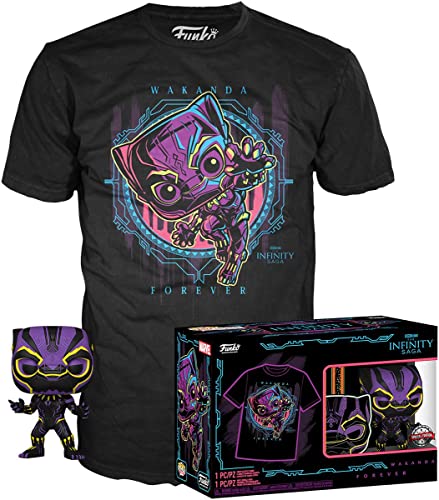 Black Panther Wakanda Forever T-Shirt Plus Funko - POP! & Tee Männer Funko Pop! Standard XL von Black Panther