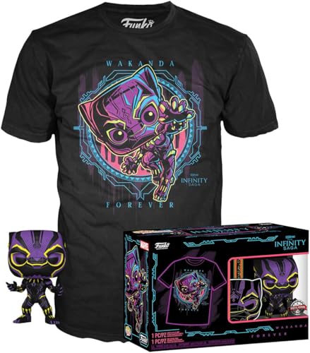 Black Panther Wakanda Forever T-Shirt Plus Funko - POP! & Tee Männer Funko Pop! Standard XL von Black Panther