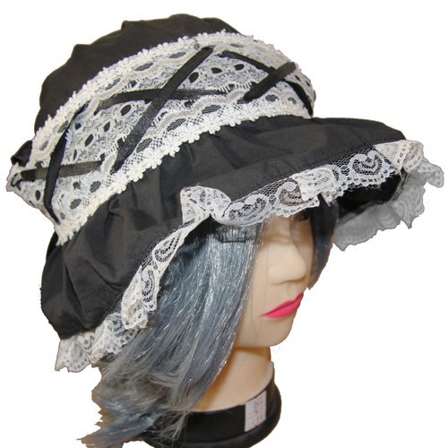 Black Sugar Grau – Hut Mütze Lolita Gothic Maid Doll Spitze Bänder Zubehör Cosplay Kostüm Japanisch Paris von Black Sugar