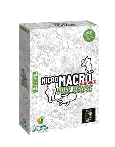 Spielwiese Micro Macro - Full House - Gesellschaftsspiel - Ermittlungsspiel - Für die ganze Familie - 10 Jahre und älter - 1-4 Spieler - Französische Version - Beobachtung und Abzug - Goldenes Ass von Blackrock Games