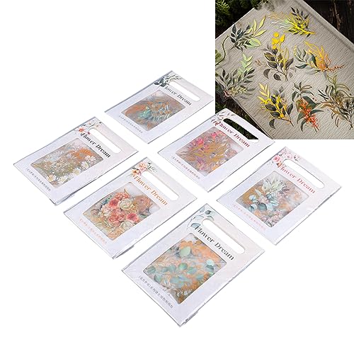 Set mit Botanischen Aufklebern, 240 Stück, Bunte Dekorative Blumenaufkleber, Blumen- und Pflanzenaufkleber, Dekorationen für Scrapbooking, Umschläge, Wasserflaschen, Handyhüllen, Laptops, DIY-Kunsthan von Blanketswarm