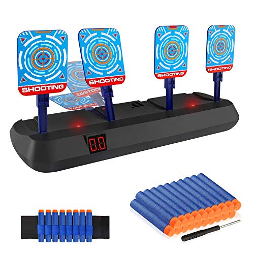 Blasland Nerf Ziel für Nerf Pistolen mit automatischer Resetation, intelligente Sound- und Lichteffekte mit 20 Darts, Spielzeug für Kinder 4 5 6 7 8 9 10 11 12 Jahre als Geburtstagsgeschenk, Schwarz von Blasland