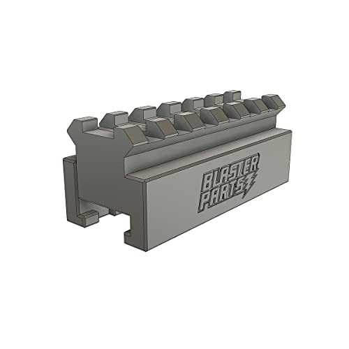 Blasterparts Slydev - Adapter kompatibel für NERF Rail zu Picatinny-Rail - Variante 2 - Nicht durchgezogene Stege - 6,5 cm - Blaster-Modding und Zubehör für mehr Reichweite und Präzision von Blasterparts