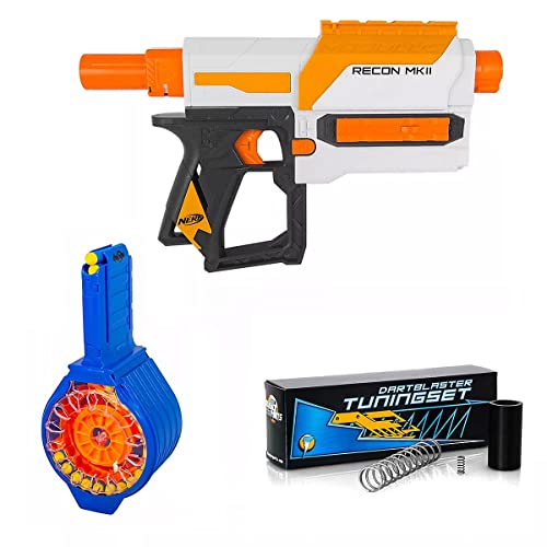 Blasterparts Tuning-Mega-Pack kompatibel für NERF Recon MKII, inkl. Trommelmagazin, Tuning-Feder-Set & Blaster von Blasterparts