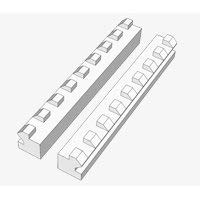 Slydev - Picatinny-Rail Hälften Variante 2 - Durchgezogene Stege - 8 cm - kompatibel zu Nerf-Rails - Blaster-Modding und Zubehör für mehr Reichweite und Präzision von Blasterparts