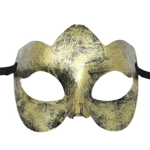 1 Stück Herren Maske,Venezianischen Maske,Masquerade Masken,Halloweenmasken,Augenmaske,Halbgesichtsmaske,Antike Masken,Partyzubehör,für Halloween Party Abend Maskerade Karneval,Golden F,14x10cm von Blausky