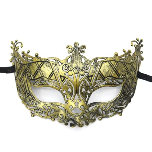 Blausky 1 St點k Herren Maske,Venezianischen Maske,Masquerade Masken,Halloweenmasken,Augenmaske,Halbgesichtsmaske,Antike Masken,Partyzubeh鰎,f黵 Halloween Party Abend Maskerade Karneval,Golden G,21x12cm von Blausky