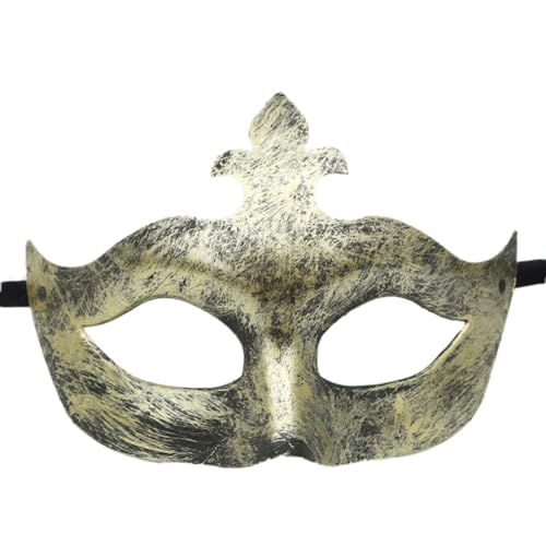 1 Stück Herren Maske,Venezianischen Maske,Masquerade Masken,Halloweenmasken,Augenmaske,Halbgesichtsmaske,Antike Masken,Partyzubehör,für Halloween Party Abend Maskerade Karneval,Golden H,18x13cm von Blausky