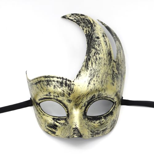1 Stück Herren Maske,Venezianischen Maske,Masquerade Masken,Halloweenmasken,Augenmaske,Halbgesichtsmaske,Antike Masken,Partyzubehör,für Halloween Party Abend Maskerade Karneval,Golden L,16x20cm von Blausky