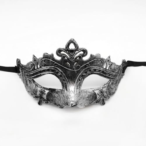 1 Stück Herren Maske,Venezianischen Maske,Masquerade Masken,Halloweenmasken,Augenmaske,Halbgesichtsmaske,Antike Masken,Partyzubehör,für Halloween Party Abend Maskerade Karneval,Silber D,18x10cm von Blausky