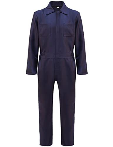 Bleoavre Halloween Michael Myers Kostüm Halloween Cosplay Overall Outfit (Blau, S) von Bleoavre