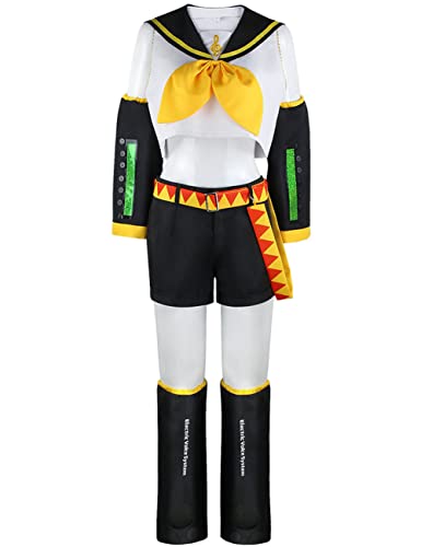 Bleoavre Vocaloid02 Kagamin Rin Cosplay Kagamin Len Kostüm Halloween Uniform Outfit (Damen, XXL) von Bleoavre