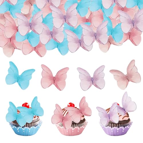 Bliceon 48 Stück Essbare Schmetterlinge Deko Torte, Farbig Schmetterlinge Tortendeko Essbar, Schmetterling Cupcake Topper für Hochzeit Geburtstag, Muffin Deko Essbar für Hochzeit,Babyparty Bliceon 48 Stück Essbare Schmetterlinge Deko Torte, Farbig Schmetterlinge Tortendeko Essbar, Schmetterling Cupcake Topper für Hochzeit Geburtstag, Muffin Deko Essbar für Hochzeit,Babyparty von Bliceon