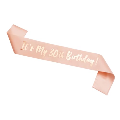 Bliceon Rose Gold 30th Birthday Schärpe - Satin It's My 30th Birthday Schärpe für Frauen, Partyzubehör & Dekorationen, Geschenk zum 30. Geburtstag, Einheitsgröße von Bliceon