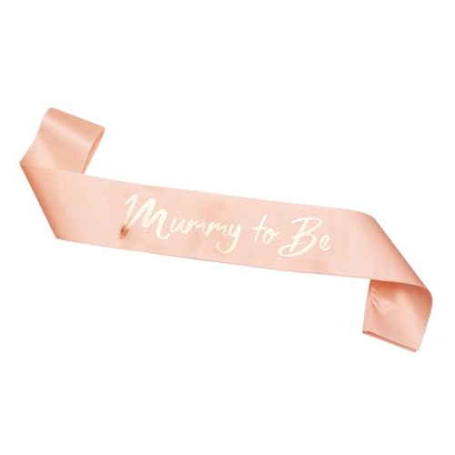 Bliceon Schärpe für werdende Mütter – Rose Gold Folie Satin Babyparty-Schärpe, Partygeschenk für werdende Mütter – Partyzubehör von Bliceon