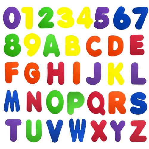 Bliceon Schaumstoffbad Alphabet und Zahlen Set - Pädagogische Buchstaben A-Z und weiche schaumige Zahlen 0-9 - für lustige Badezeit, Fliesen und Porzellan - für Babys, Kleinkinder und Neugeborene von Bliceon