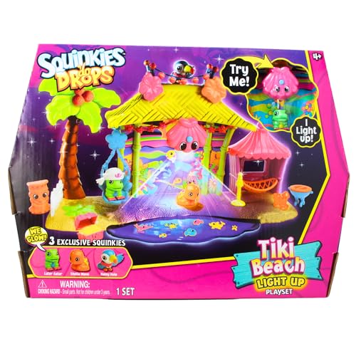 Blip Toys Squinkies 'do Drops Tiki Beach Leuchtspielzeug Spielset mit 3 Exclusice Miniatur Glow Figuren von Blip Toys